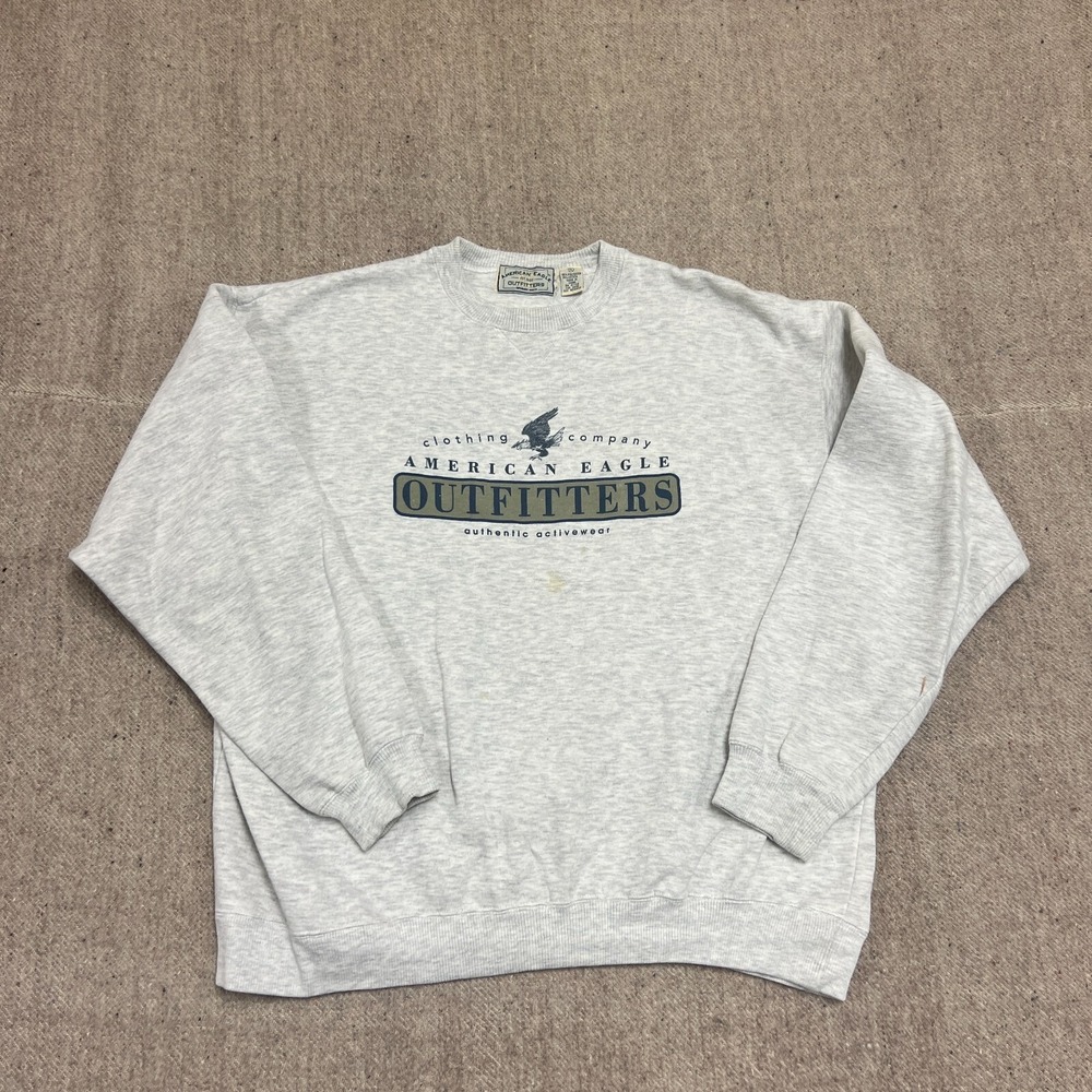 Vintage American Eagle Sweatshirt Mens XL Gray 1990s